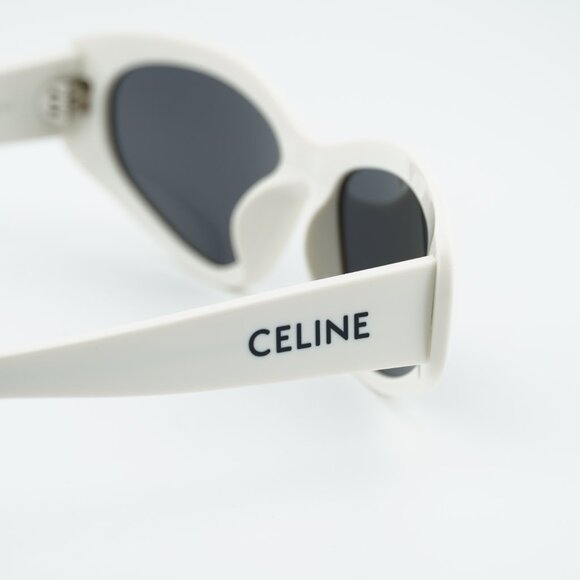 Celine CL40279U 25A Sunglasses Beige Cat Eye Frame, Grey Lenses main image 11